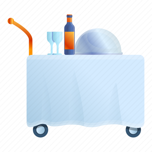 Breakfast, cart, flower, room, service, woman icon - Download on Iconfinder