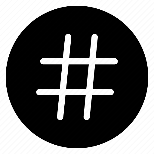 Hashtag, hex, round, shape, sign, symbolism icon