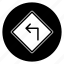 left, road, round, sign, direction 