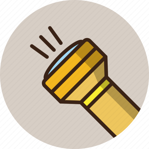 Flashlight, guide, lamp, rounded, search, trekking icon - Download on Iconfinder