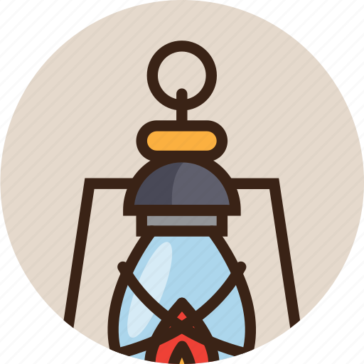Camp, fire, flame, lantern, light, rounded, trekking icon - Download on Iconfinder