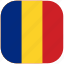 romania, europe, country, national, flag, rounded, square 