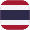 thailand, country, asia, national, flag, rounded, square