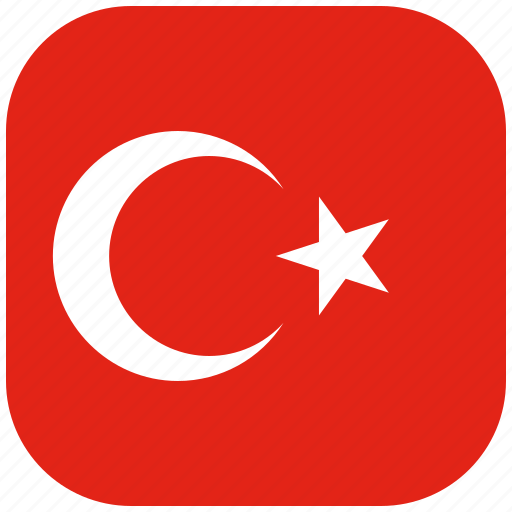Turkey, country, asia, national, flag, rounded, square icon - Download on Iconfinder
