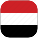 yemen, republic, asia, country, national, flag, square