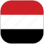 yemen, republic, asia, country, national, flag, square 