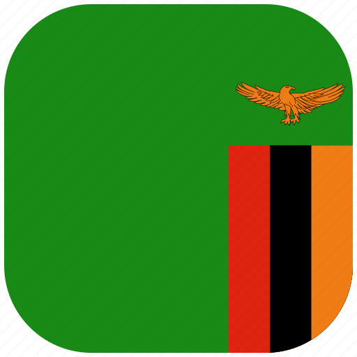Zambia, africa, country, national, flag, rounded, square icon - Download on Iconfinder