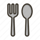 cutlery, fork, kitchen, spoon, restaurant