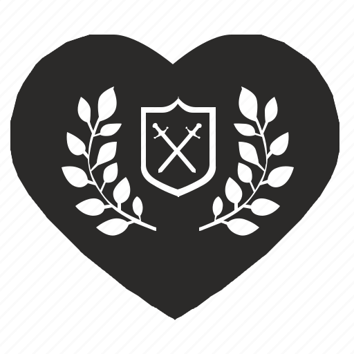 Heart, laurel, love, shield, sweat, sword icon - Download on Iconfinder