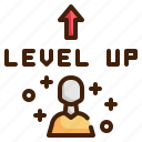 level, up, game, rpg, character, play icon 