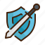 sword, shield, weapon, game, rpg, protection, play icon 