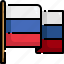 country, flag, nation, russia, world 