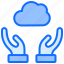 storage, weather, safe, cloud, hand 