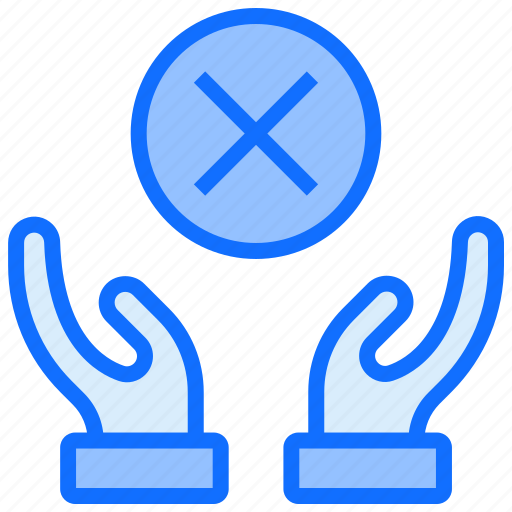 Cancel, close, reject, safe, cross, hand icon - Download on Iconfinder