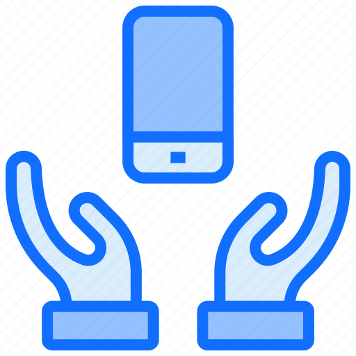 Mobile, phone, smartphone, safe, hand icon - Download on Iconfinder