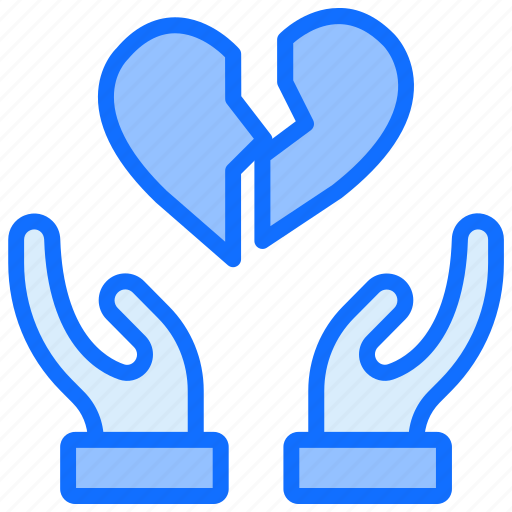 Breakup, hand, safe, broken, heart icon - Download on Iconfinder
