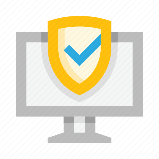 Safe, security, protection, computer, shield, check, verification icon - Download on Iconfinder
