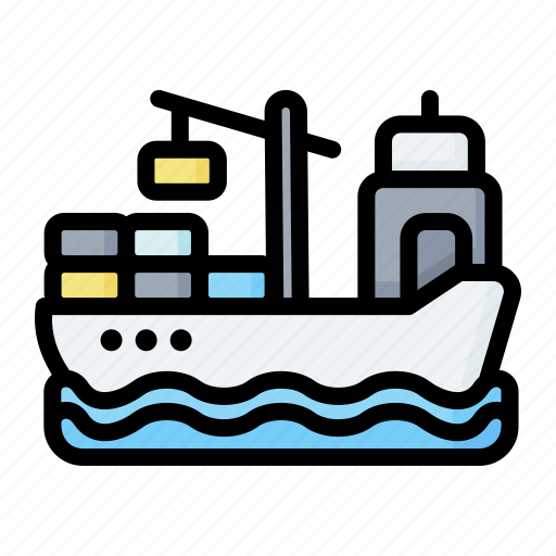 Boat, cargo, freight, goods, ship icon - Download on Iconfinder