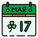 calendar, 17th march, event, celebration, saint patrick, shamrock, ireland, patrick, culture