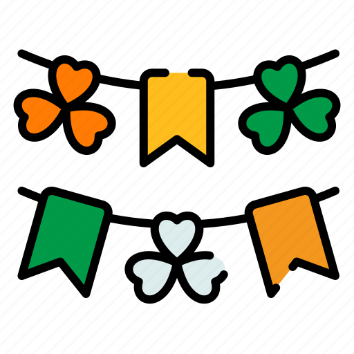 Garland, saint patrick, shamrock, ireland, event, culture, decoration icon - Download on Iconfinder