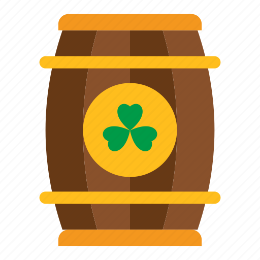 Barrel, beer, drink, alcohol, wine, clover, shamrock icon - Download on Iconfinder