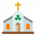 church, cross, christian, religion, catholic, building, saint patrick, shamrock, irish