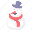 snowman, christmas, winter, cartoon snowman, cute snowman, cartoon character 