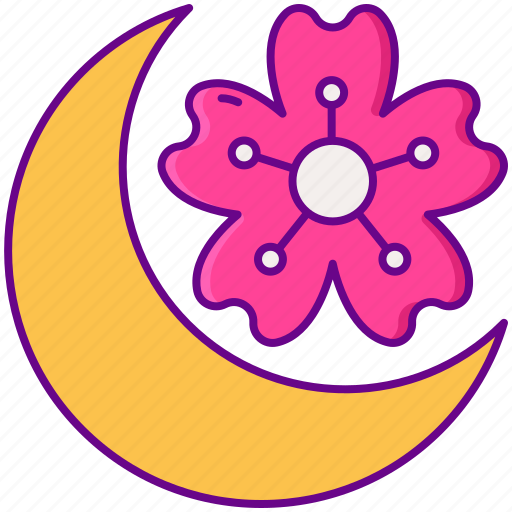 Yozakura, moon, flower icon - Download on Iconfinder