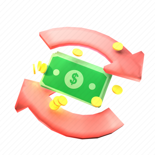 Cashback, cash, refund, chargeback, restore, money, payment 3D illustration - Download on Iconfinder