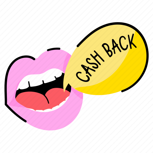 Mouth, cash back, oral, speaking, talking sticker - Download on Iconfinder
