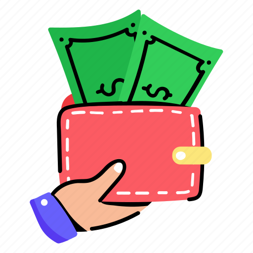 Cash wallet, money wallet, billfold, notecase, purse sticker - Download on Iconfinder
