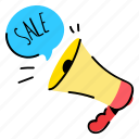 sale marketing, sale announcement, sale promotion, sale advertising, loudspeaker