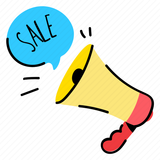 Sale marketing, sale announcement, sale promotion, sale advertising, loudspeaker sticker - Download on Iconfinder