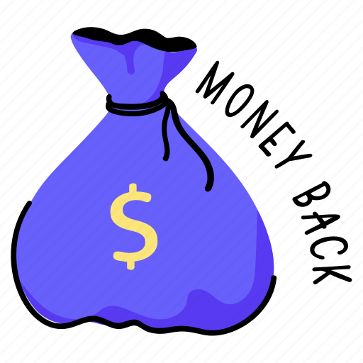 Money sack, money bag, money back, money return, cash return sticker - Download on Iconfinder