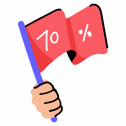 Sale flag, discount flag, shopping offer, flagpole, ensign sticker - Download on Iconfinder