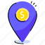 bank location, money location, location pin, navigation, cash location 