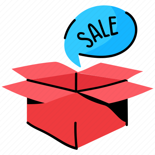 Sale, offer, box, carton, package sticker - Download on Iconfinder