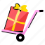 shopping cart, gift box, present, surprise, loyalty gift 