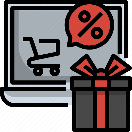 Laptop, shopping, present, sale, cart, promotion icon - Download on Iconfinder