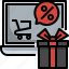 laptop, shopping, present, sale, cart, promotion 