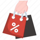 hand, holding, shopping, bag, sale, discount