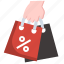 hand, holding, shopping, bag, sale, discount 