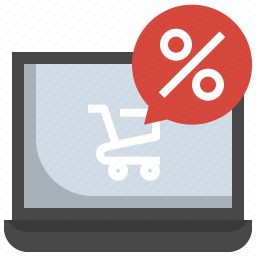 Shopping, cart, laptop, online, sale, discount icon - Download on Iconfinder