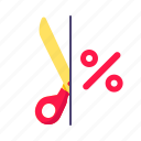 scissor, sale, cut, promotion, coupon, promo code, price, percentage, percent