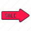 sale label, sale, arrow, discount, offer, right arrow, sale tag, deal 