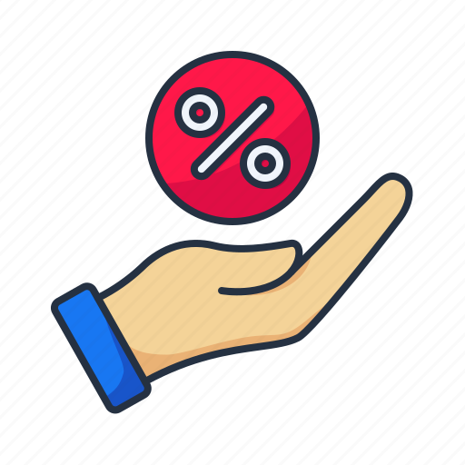 Sale, discount, hand, label, price, percentage, percent icon - Download on Iconfinder