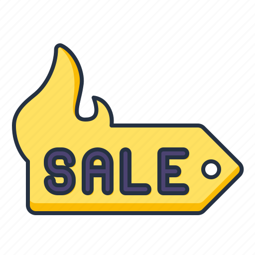 Sale tag, flame, hot sale, sale, tag, label, offer icon - Download on Iconfinder