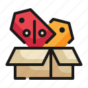 box, discount, label, shopping, shop, package, sale icon