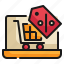 shopping, cart, discount, online, shop, internet, sale icon 