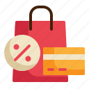discount, shopping, credit, card, shop, payment, sale icon